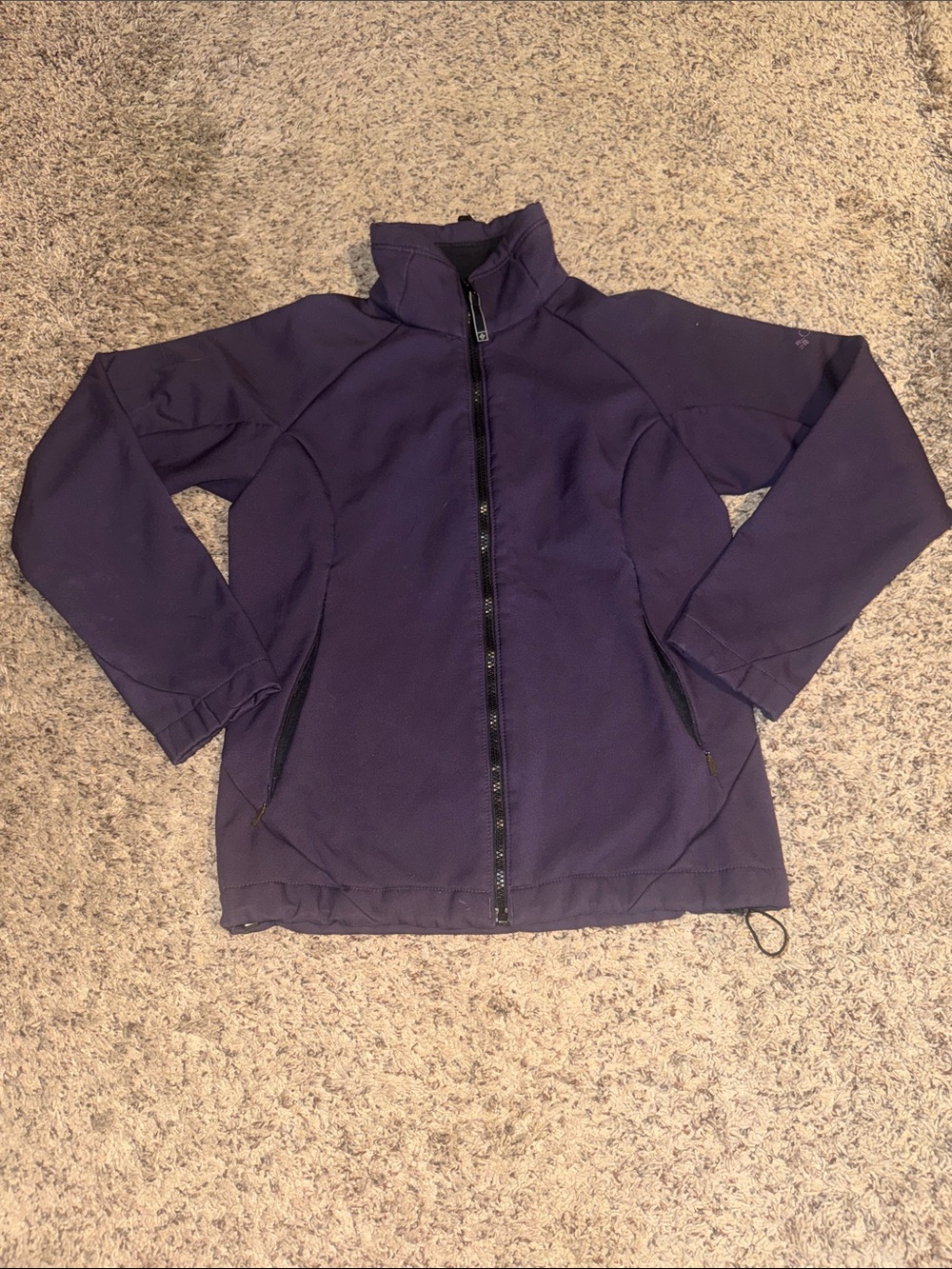 Columbia Sportswear Deep Purple Zip-Front Jacket for Women with drawstring sides